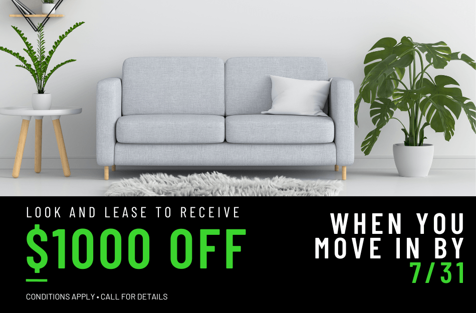 Look and Lease to receive up to $1000 off when you move in by 7/31/26. Conditions apply, call for details.